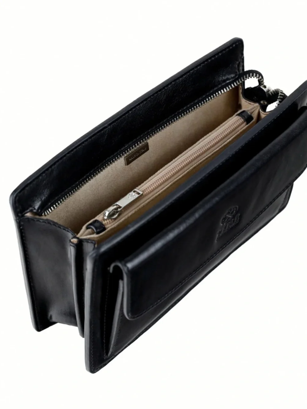 Time Resistance Decameron Men's Black Leather Clutch